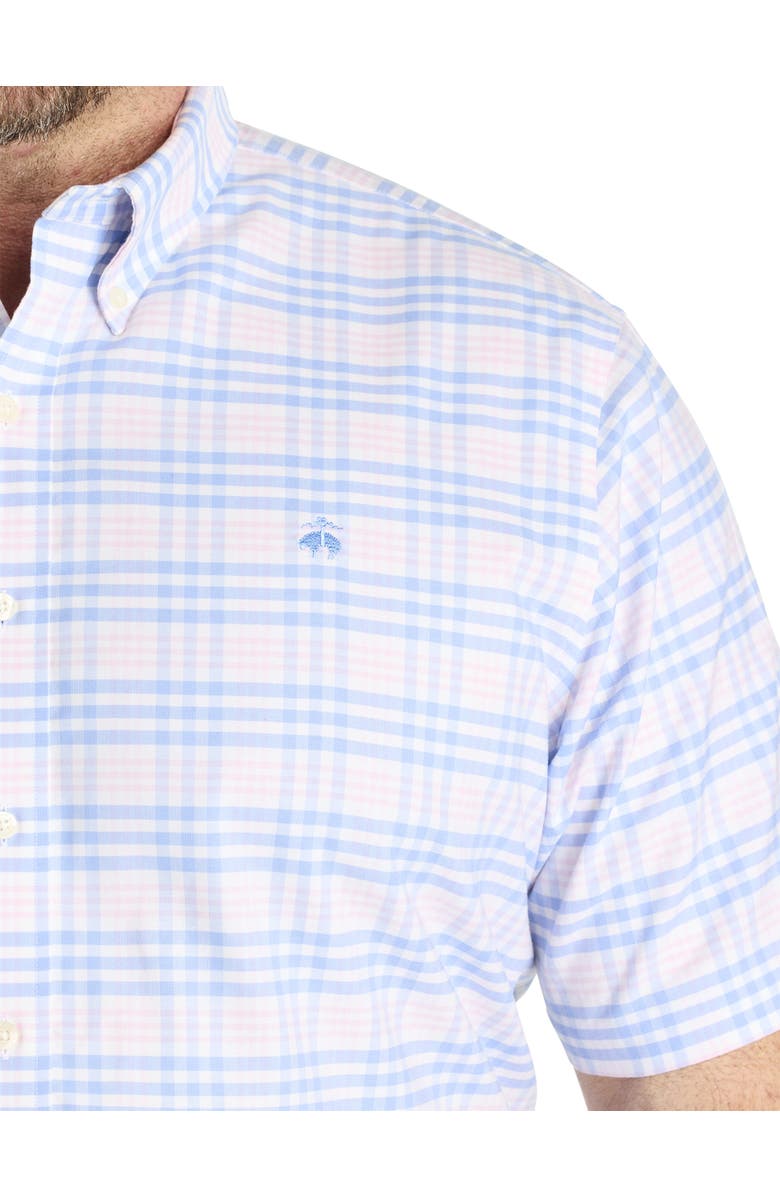 B+T Essentials Fit by Dxl Big & Tall  Non-Iron Multi Gingham Sport Shirt, Alternate, color, Hydrangea Bold Check