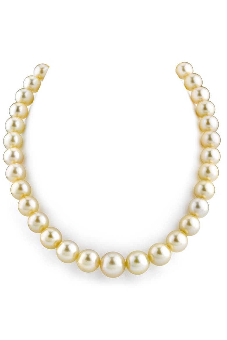 10-12mm Champagne Golden South Sea Pearl Necklace, Main, color, Champagne Pearl