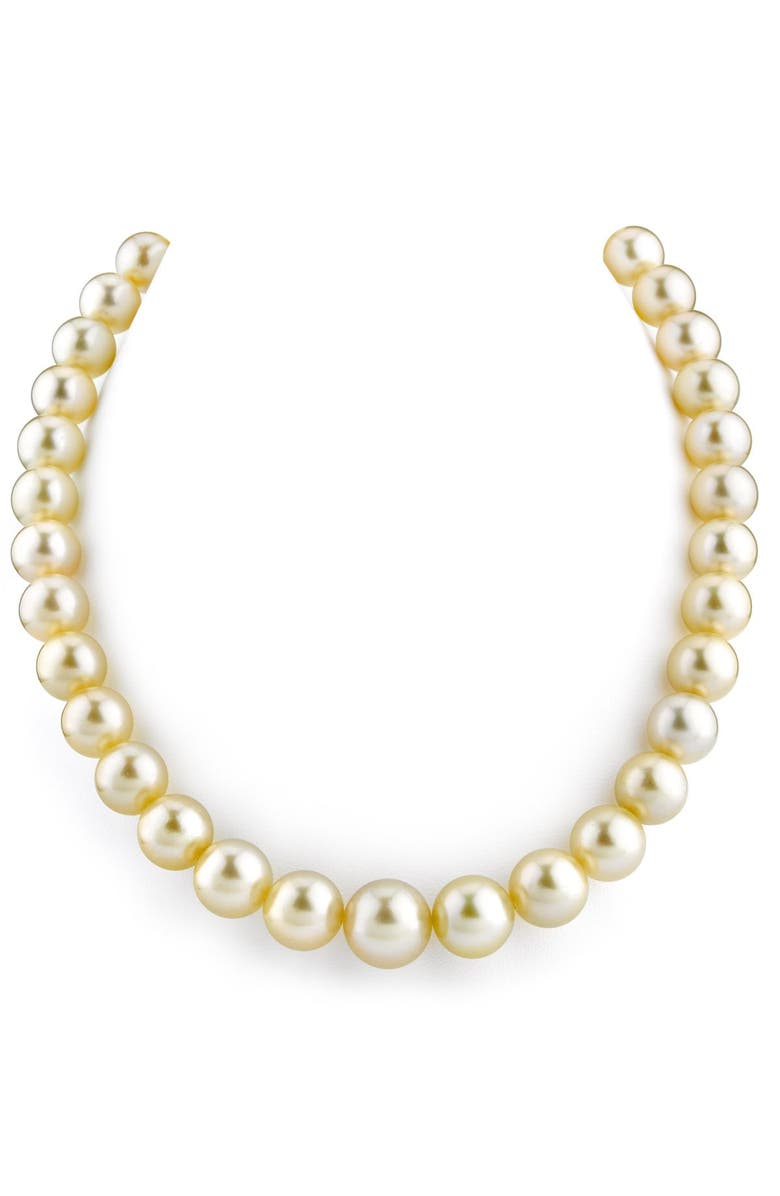 The Pearl Source 10-12mm Champagne Golden South Sea Pearl Necklace, Main, color, Champagne Pearl