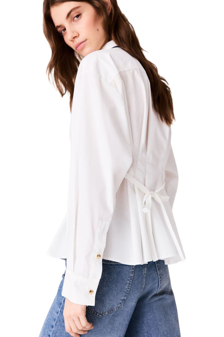 Shirt with lace-up back, Alternate, color, White