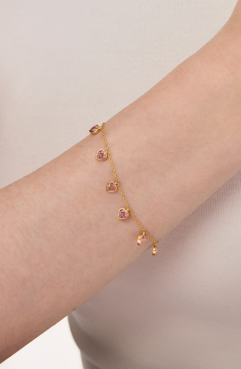 Dean Davidson Cherie Heart Charm Bracelet, Alternate, color, Pink