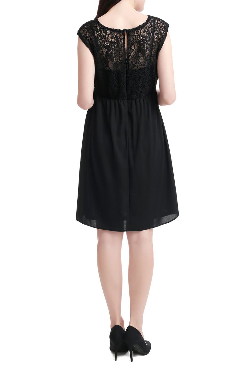 Genevieve Lace Maternity Dress, Alternate, color, BLACK
