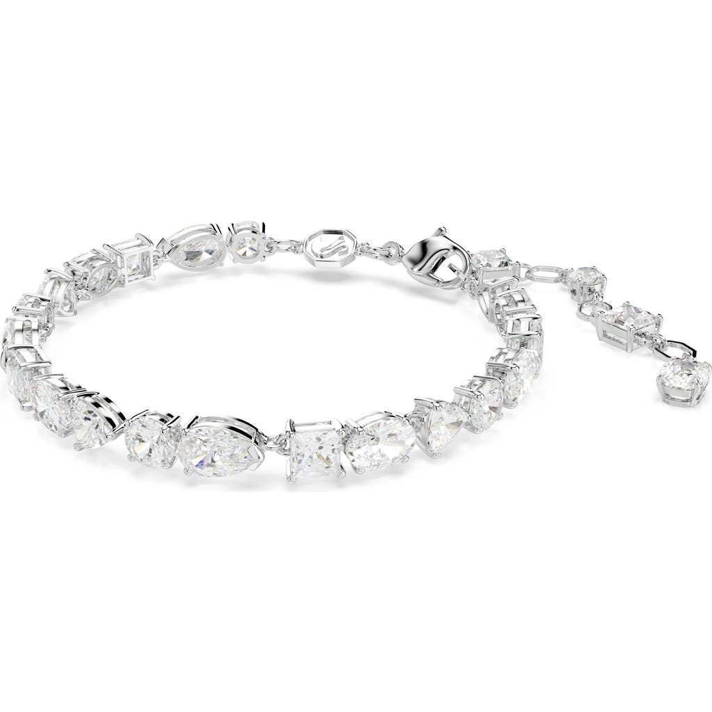Swarovski Mesmera Mixed Cuts Rhodium Plated Bracelet In Metallic