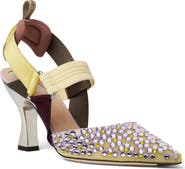 Fendi Colibri Crystal Embellished Slingback Pump