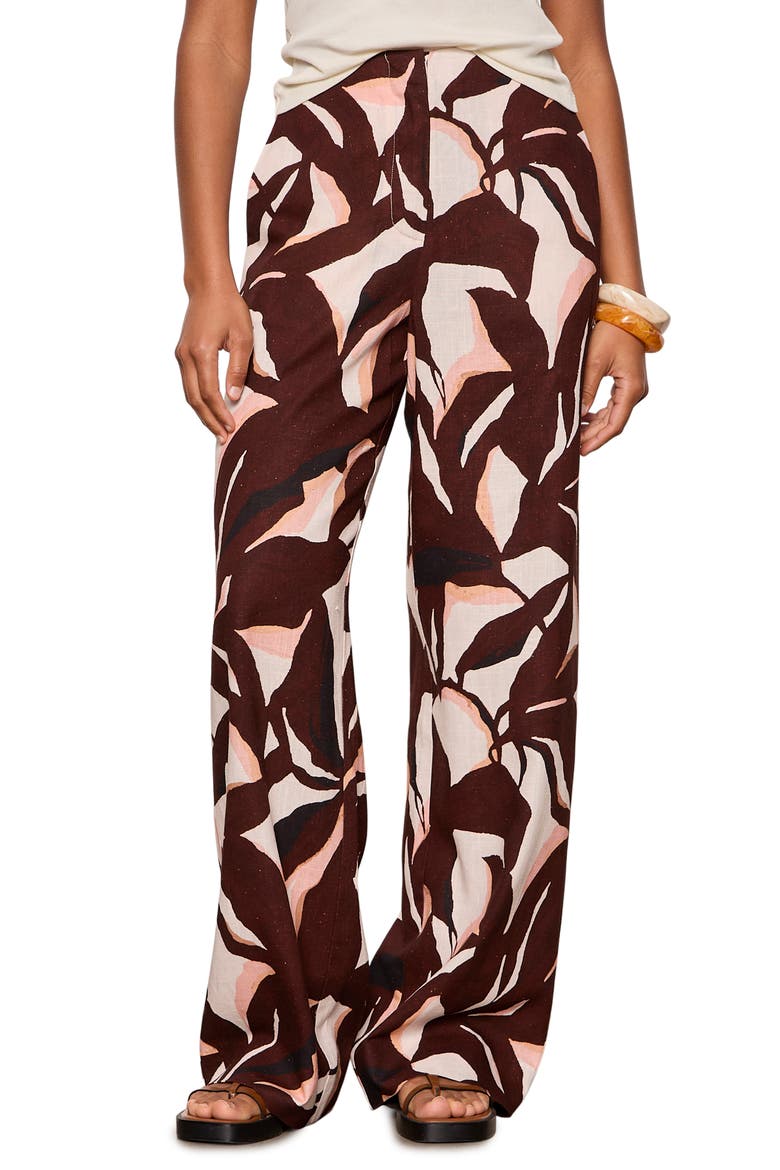 Best Time Wide Leg Pants, Main, color, BURGUNDY/CORAL