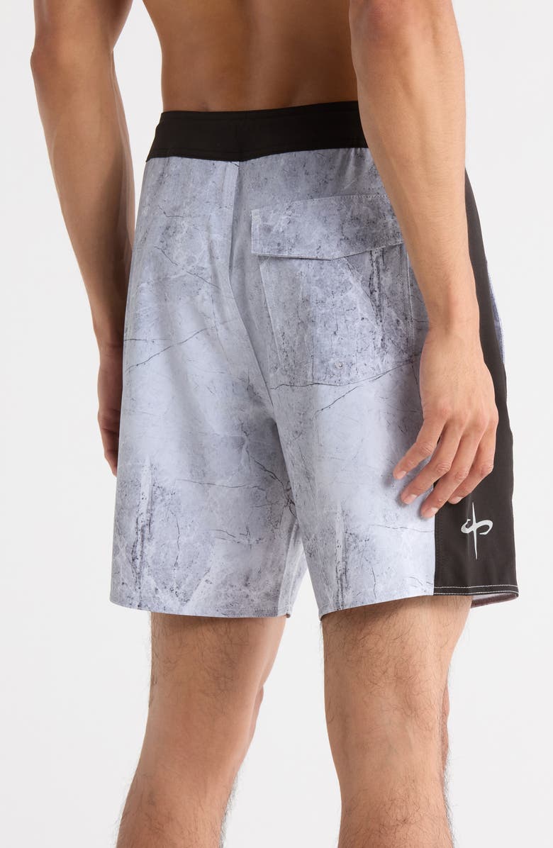 SANTO STUDIO Peninsula Board Shorts, Alternate, color, Carrara Grey