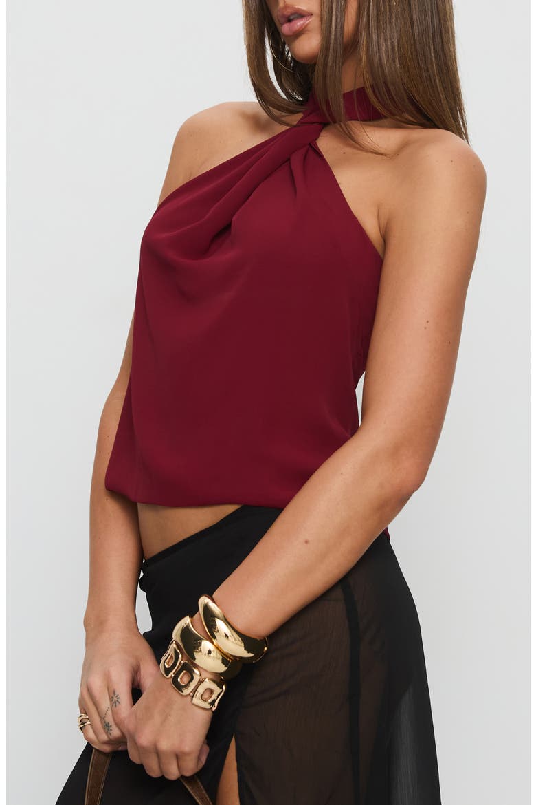 Adalynne Twist Neck Top, Alternate, color, RED