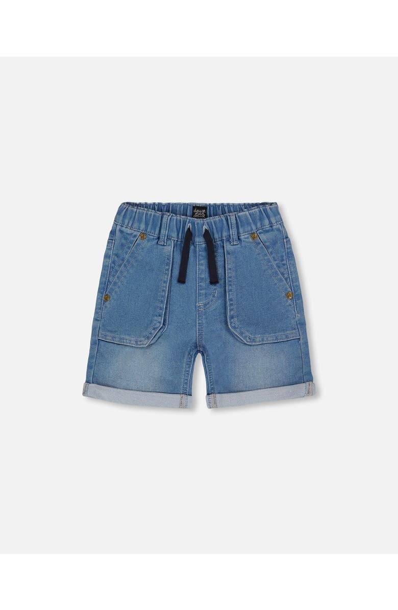 Deux par Deux Boy's French Terry Denim Short Denim Blue, Main, color, 