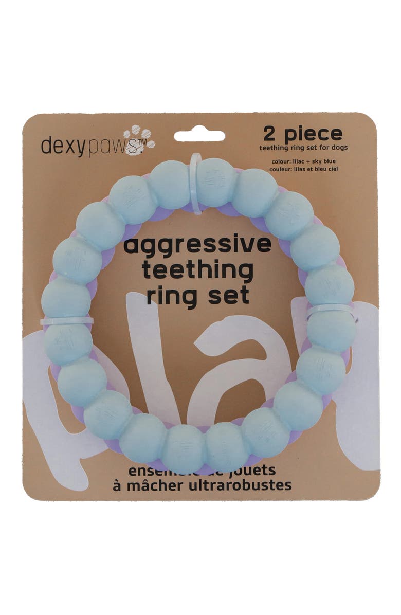 Dexypaws Super Chew Rings 2 Piece Dog Teething Toys, Main, color, Blue
