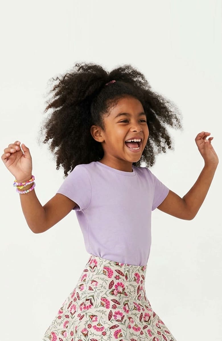 Mightly Organic Cotton Girls Short Sleeve Graphic T-Shirt 2-pack, Alternate, color, Blush And Bloom