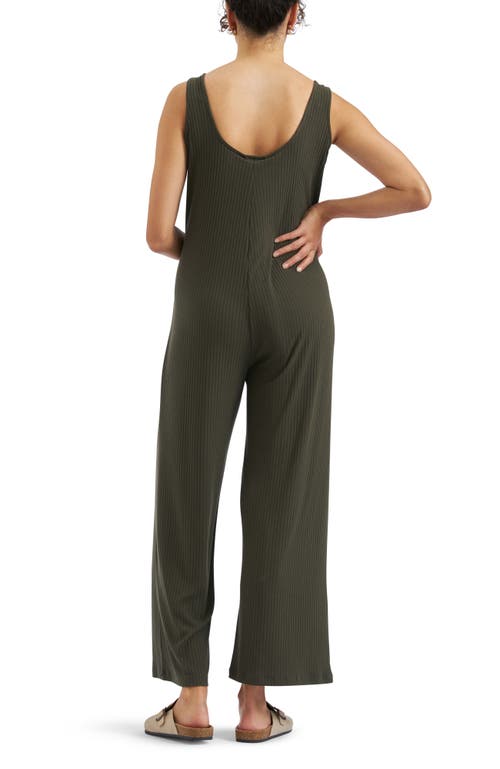 Ripe Maternity Bobby Ribbed Jumpsuit In Brown