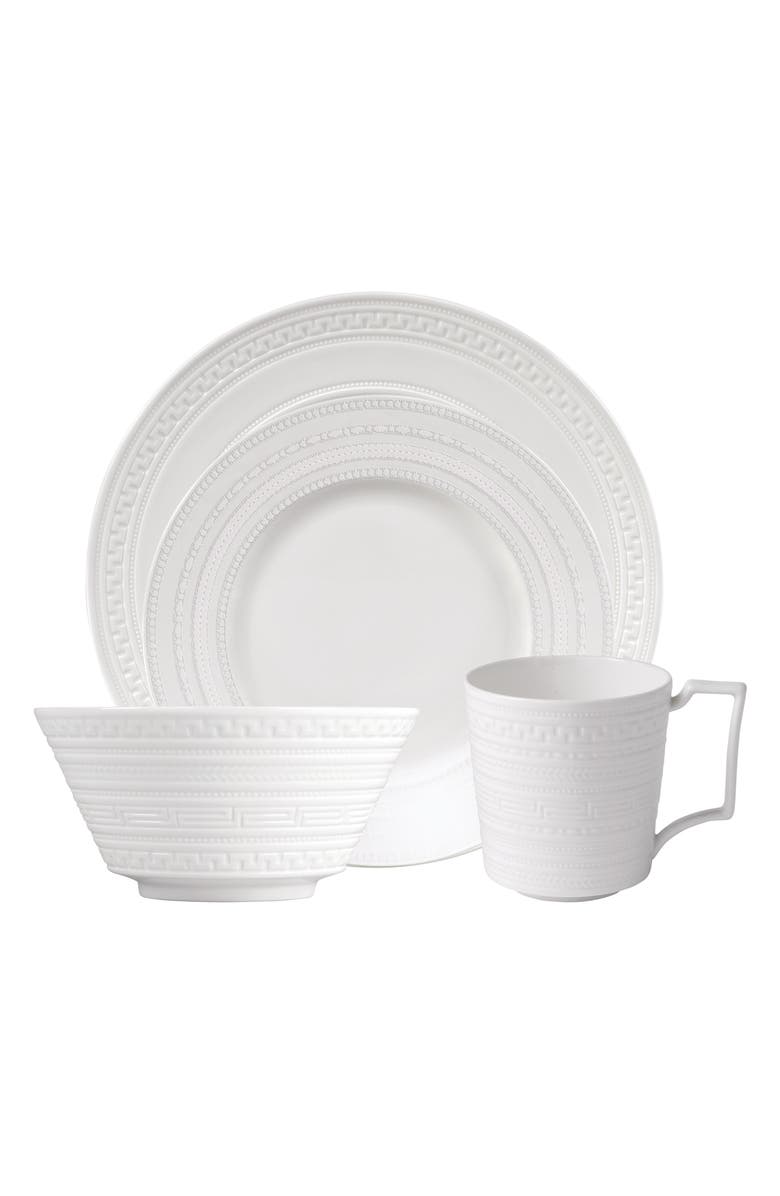 Wedgwood Intaglio 16-Piece Dinnerware Set, Main, color, White