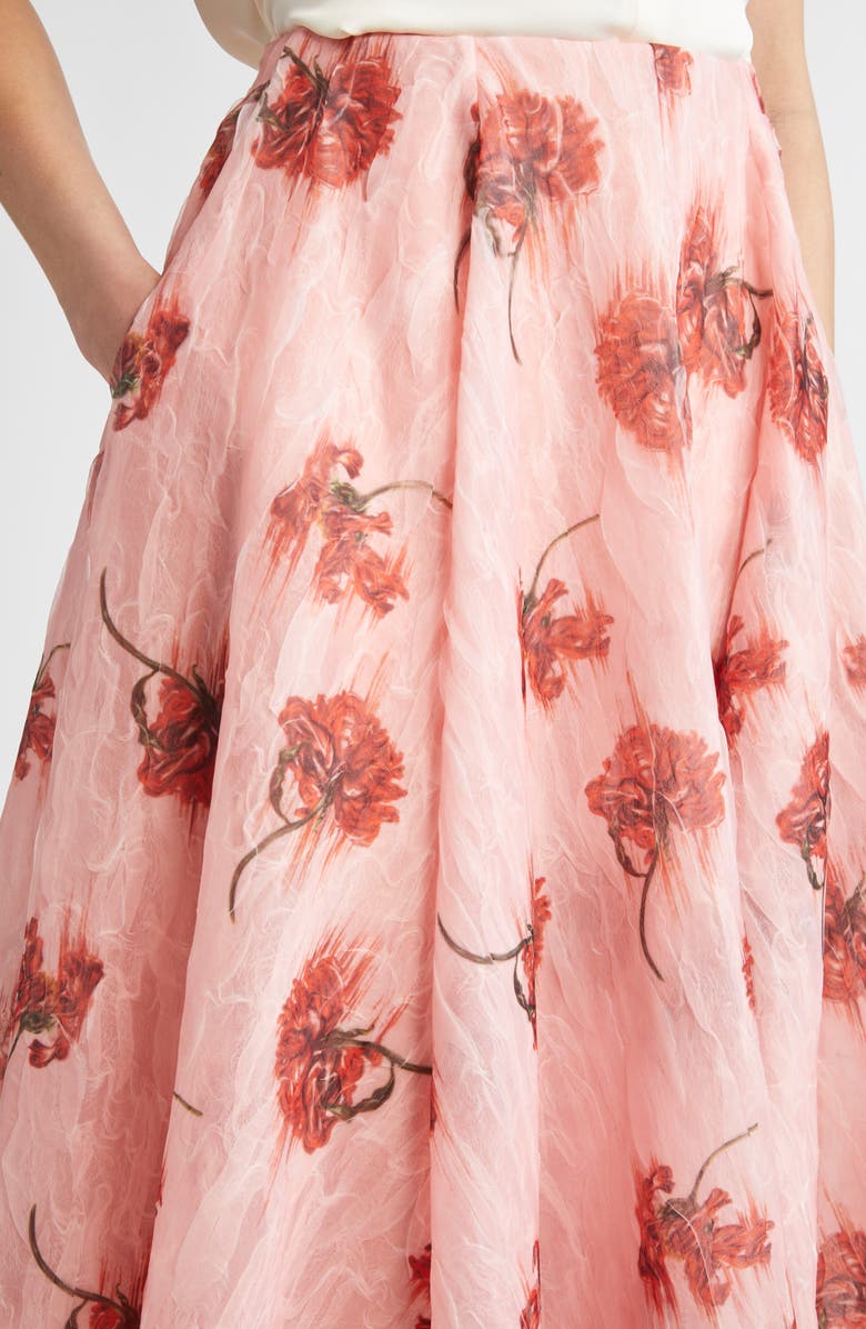 Emilia Wickstead Circeii Floral Textured Organza Circle Skirt, Alternate, color, 