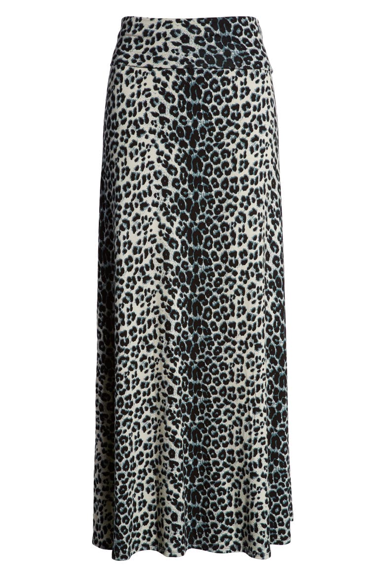 Roll Top Maxi Skirt, Alternate, color, GRAY/ BLACK