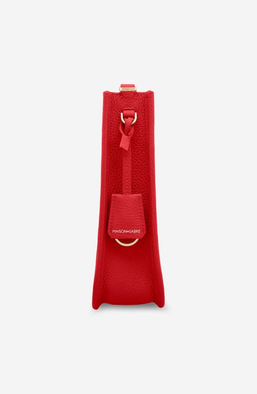 Maison De Sabre Maison De Sabré Mini Leather Saddle Bag In Pomegranate Red
