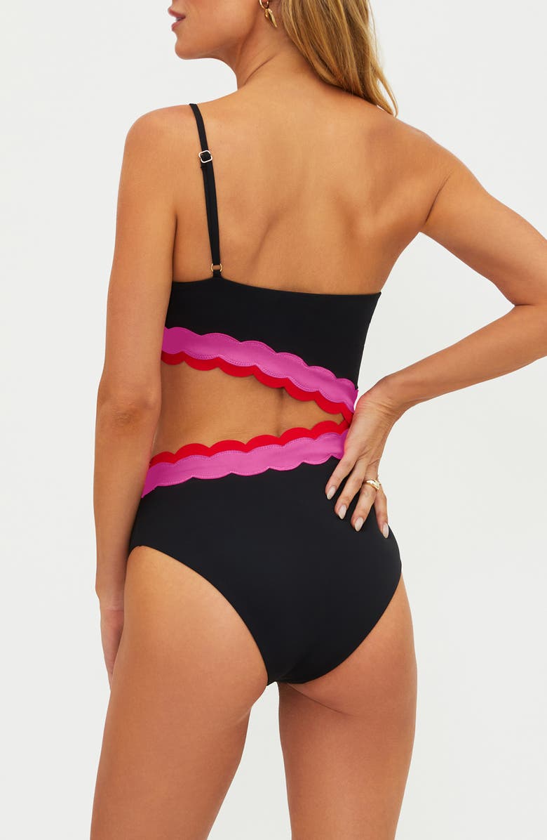 Beach Riot Liora Scallop Cutout One-Piece Swimsuit, Alternate, color, Electric Wave