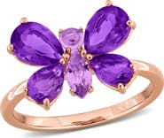 Julianna B. Amethyst Butterfly Ring Rose-Plated