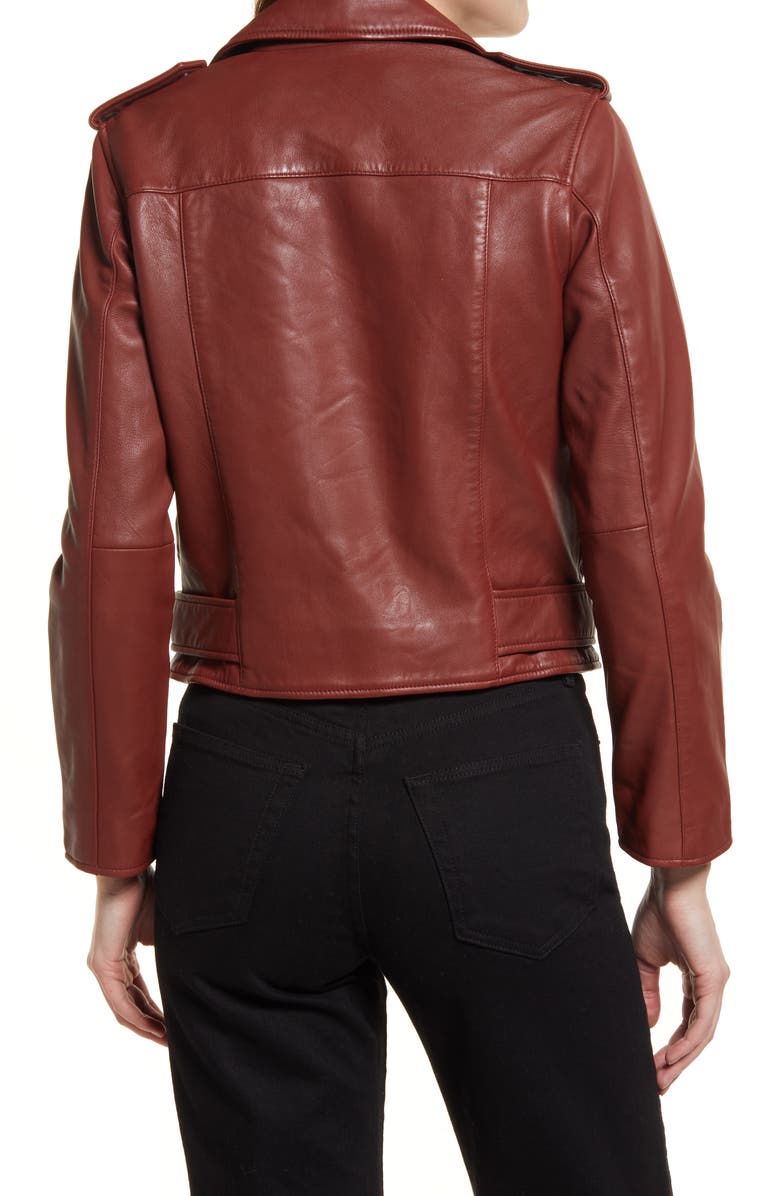AllSaints Balfern Leather Biker Jacket, Alternate, color, 