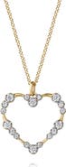 Gabriel & Co. Bujukan Graduated Diamond Heart Pendant Necklace