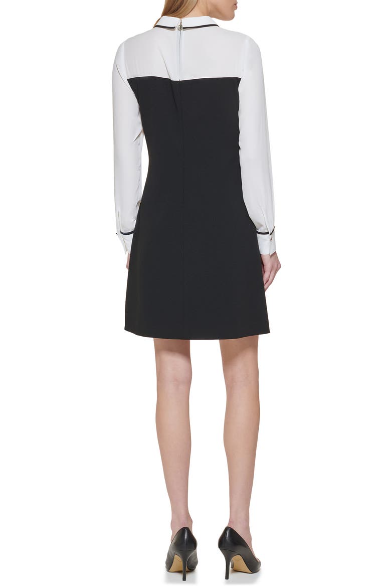 Colorblock Long Sleeve Dress, Alternate, color, BLACK