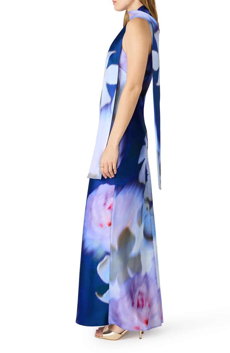 Steve Madden Jaidan Satin Scarf Maxi Dress, Alternate, color, Navy Marl Combo