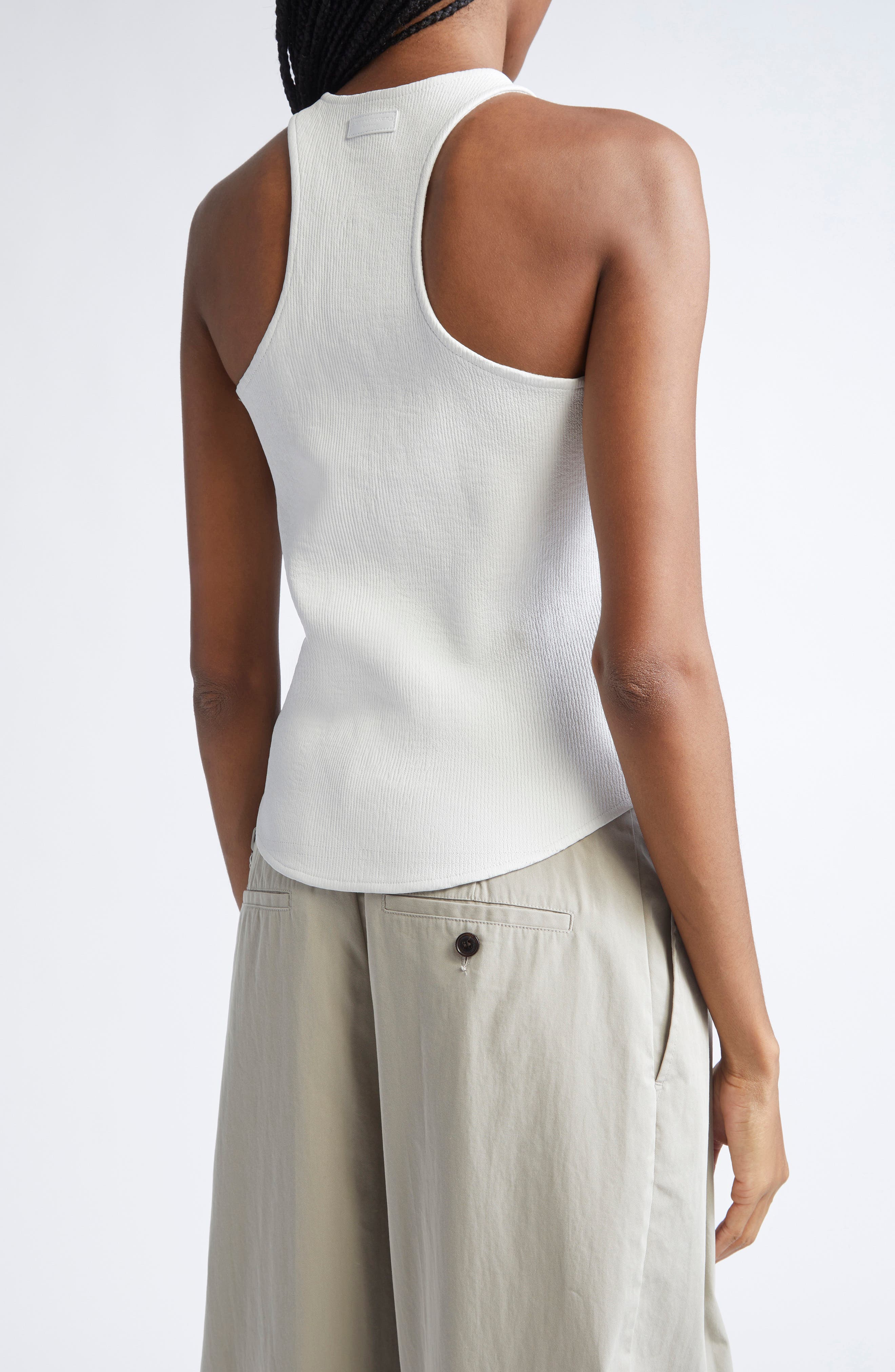 Alexander Wang Racerback Stretch Cotton Rib Tank (Women) | Nordstromrack
