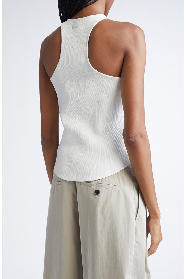 Racerback Stretch Cotton Rib Tank, Alternate, color, WHITE