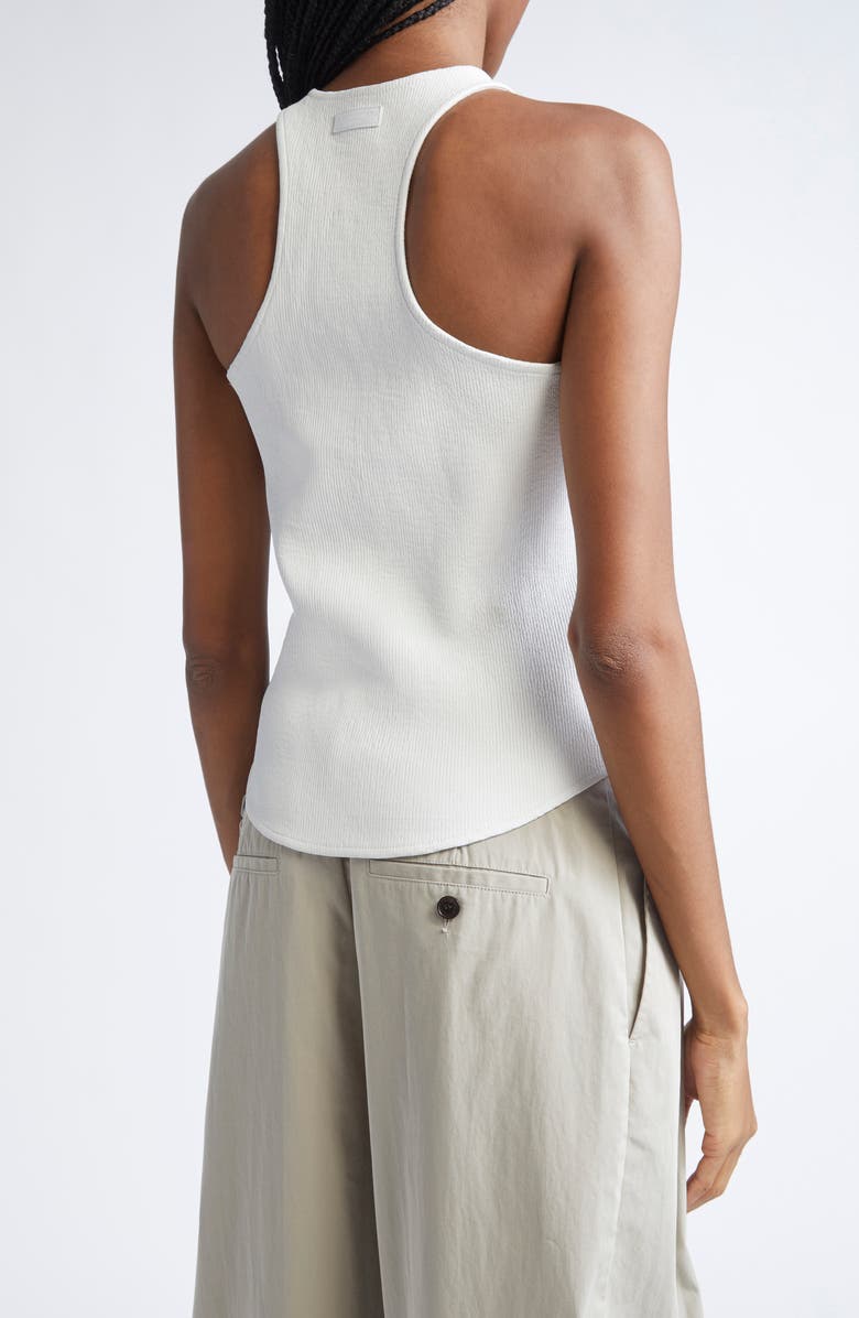 Alexander Wang Racerback Stretch Cotton Rib Tank, Alternate, color, White