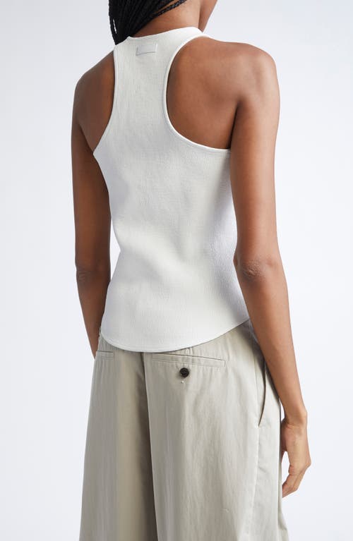 Alexander Wang Racerback Stretch Cotton Rib Tank In White