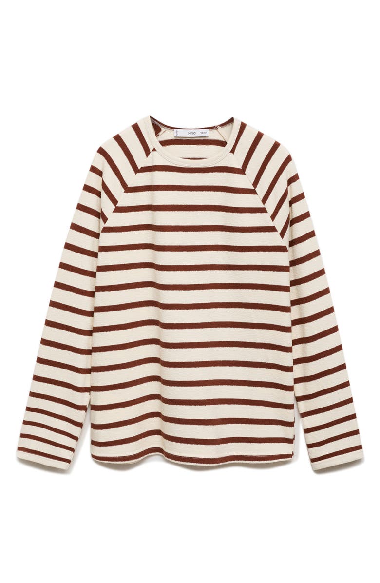 MANGO Stripe Cotton Sweatshirt, Alternate, color, Burnt Orange
