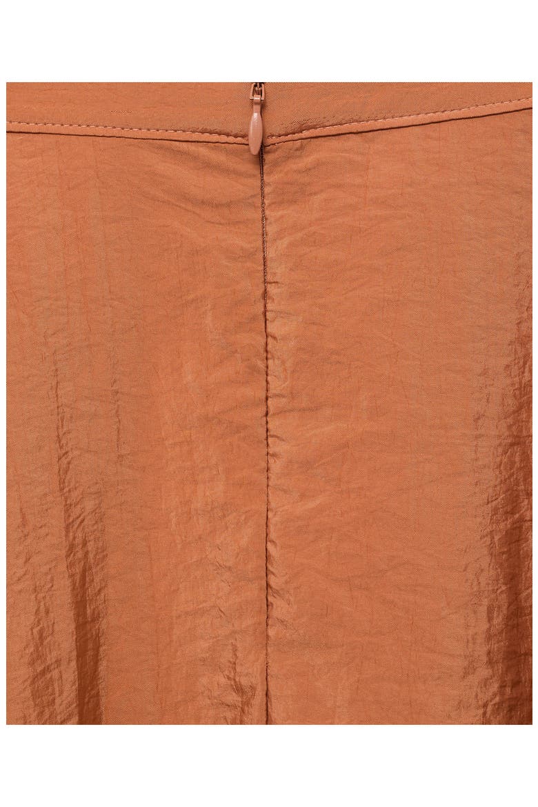Satin Midi Skirt, Alternate, color, CARAMEL