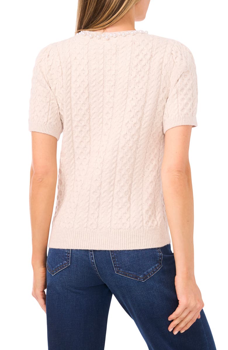 CeCe Beaded Neckline Sweater, Alternate, color, 