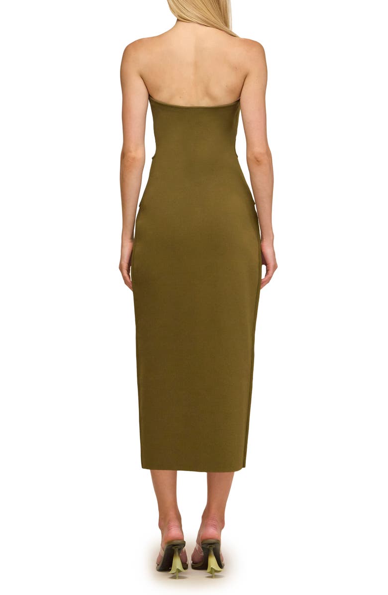 Cult Gaia Brunelo Cutout Detail Strapless Sweater Dress, Alternate, color, Rosemary
