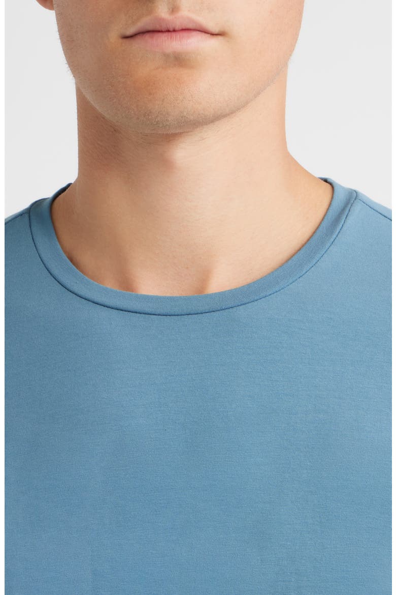 Crewneck Stretch Cotton T-Shirt, Alternate, color, BLUE OCEANVIEW