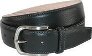 CrookhornDavis Men's Brescia Boxcalf Casual Belt with Contrast Stitch