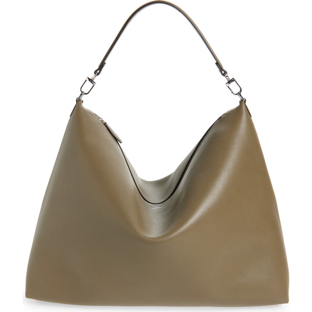 TOTEME Bevel Leather Shoulder Bag in Taupe  product