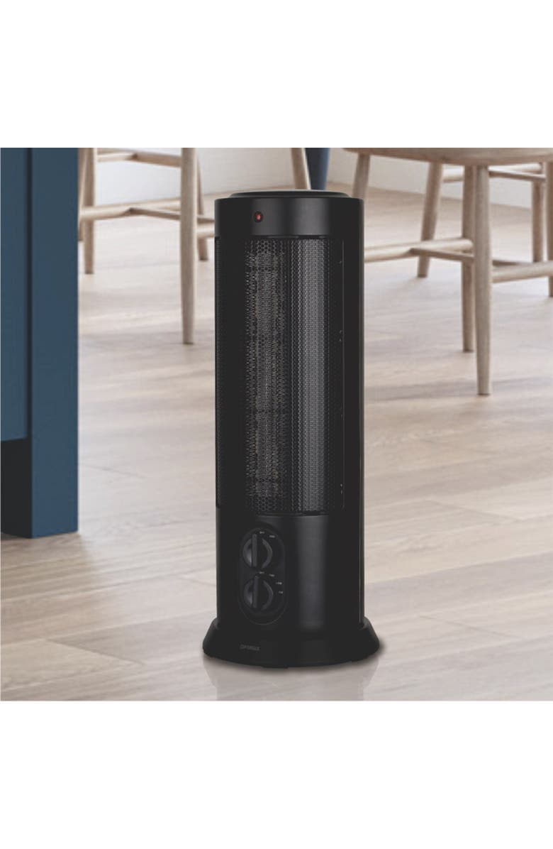 Optimus 18 in. Oscillating Tower Heater w/ Thermostat, Alternate, color, Black