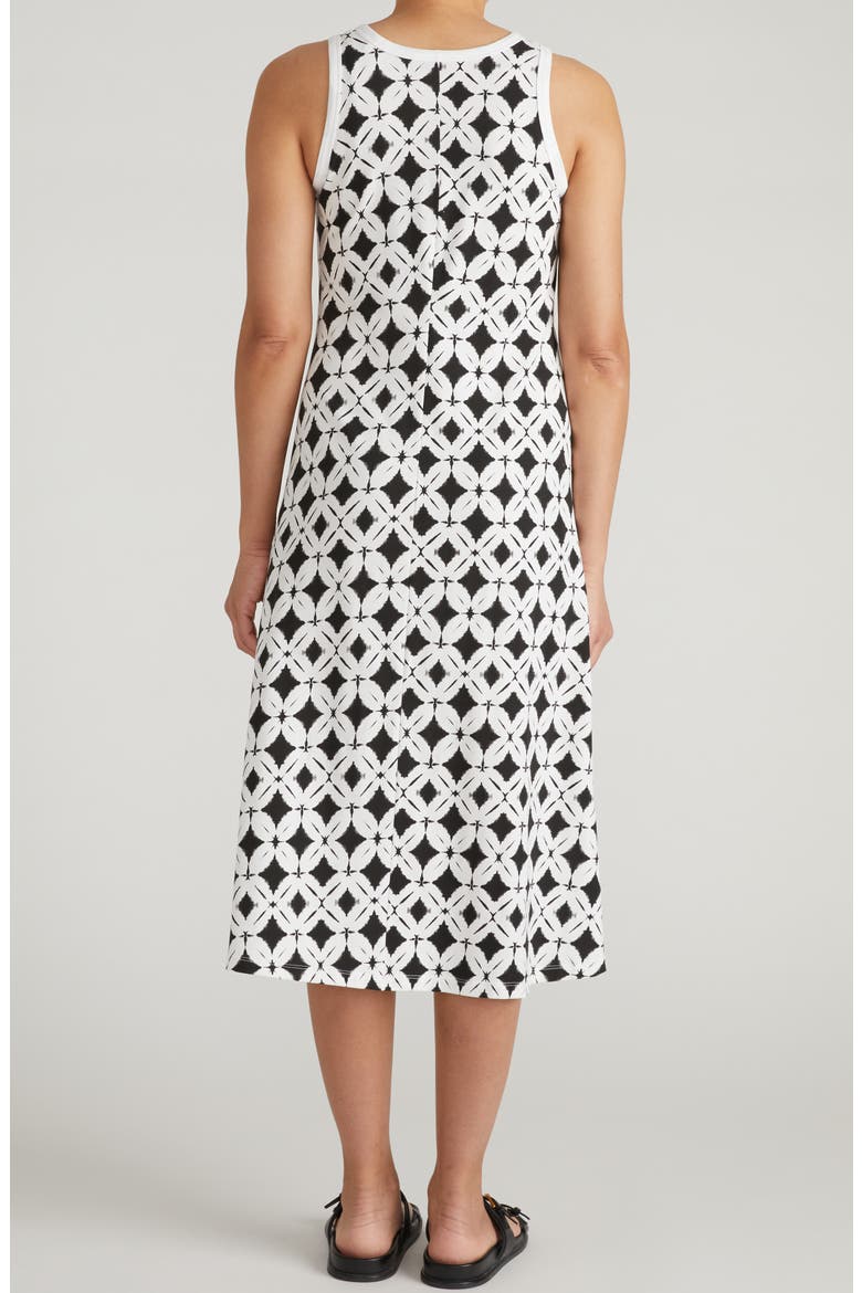 Sardinia Cotton Tank Dress, Alternate, color, BLACK/ WHITE FLOWER BED PRINT