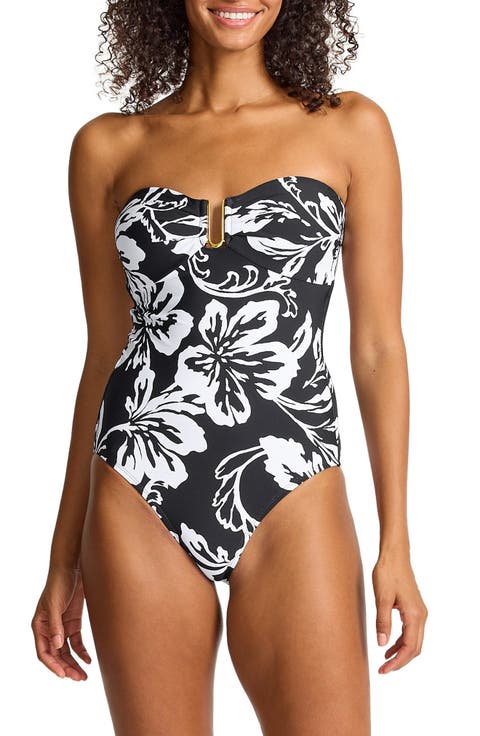 Sunset Blooms Underwire UPF 50+ One-Piece Swimsuit