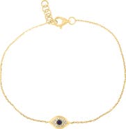 EFFY 14K Gold Plated Sterling Silver Diamond & Sapphire Evil Eye Bracelet
