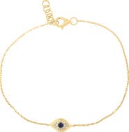 EFFY 14K Gold Plated Sterling Silver Diamond & Sapphire Evil Eye Bracelet