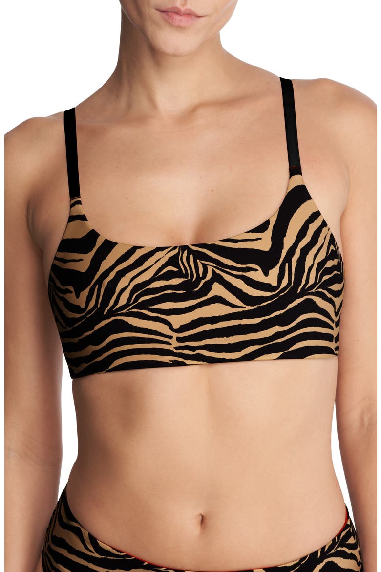 Reversible Bikini Top, Main, color, CAMEL ZEBRA / POINSETTIA
