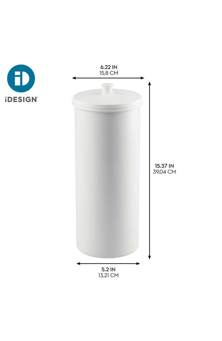 iDesign Freestanding Toilet Paper Canister, Set of 2, White, Made in USA, Alternate, color, White