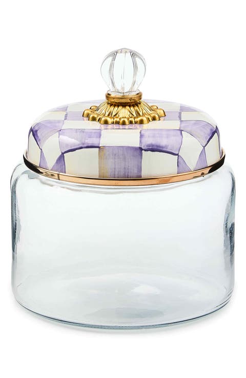 Violet Check Small Kitchen Canister