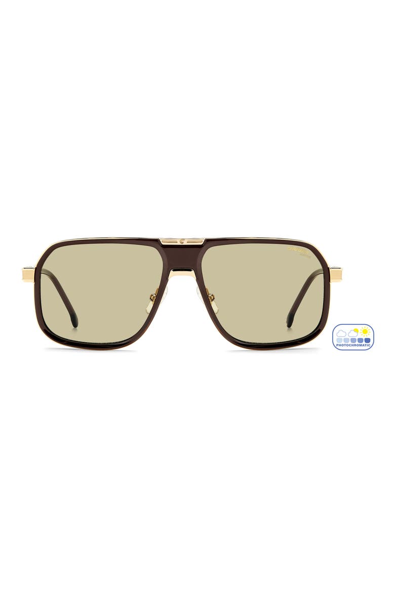 CA 1090/S/US 60mm Photochromic Navigator Sunglasses, Main, color, BROWN/ GRN FT AR