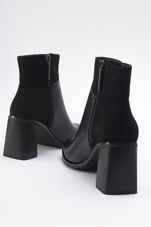 Prologue Shoes Ropa Block Heel Zip Boot In Black