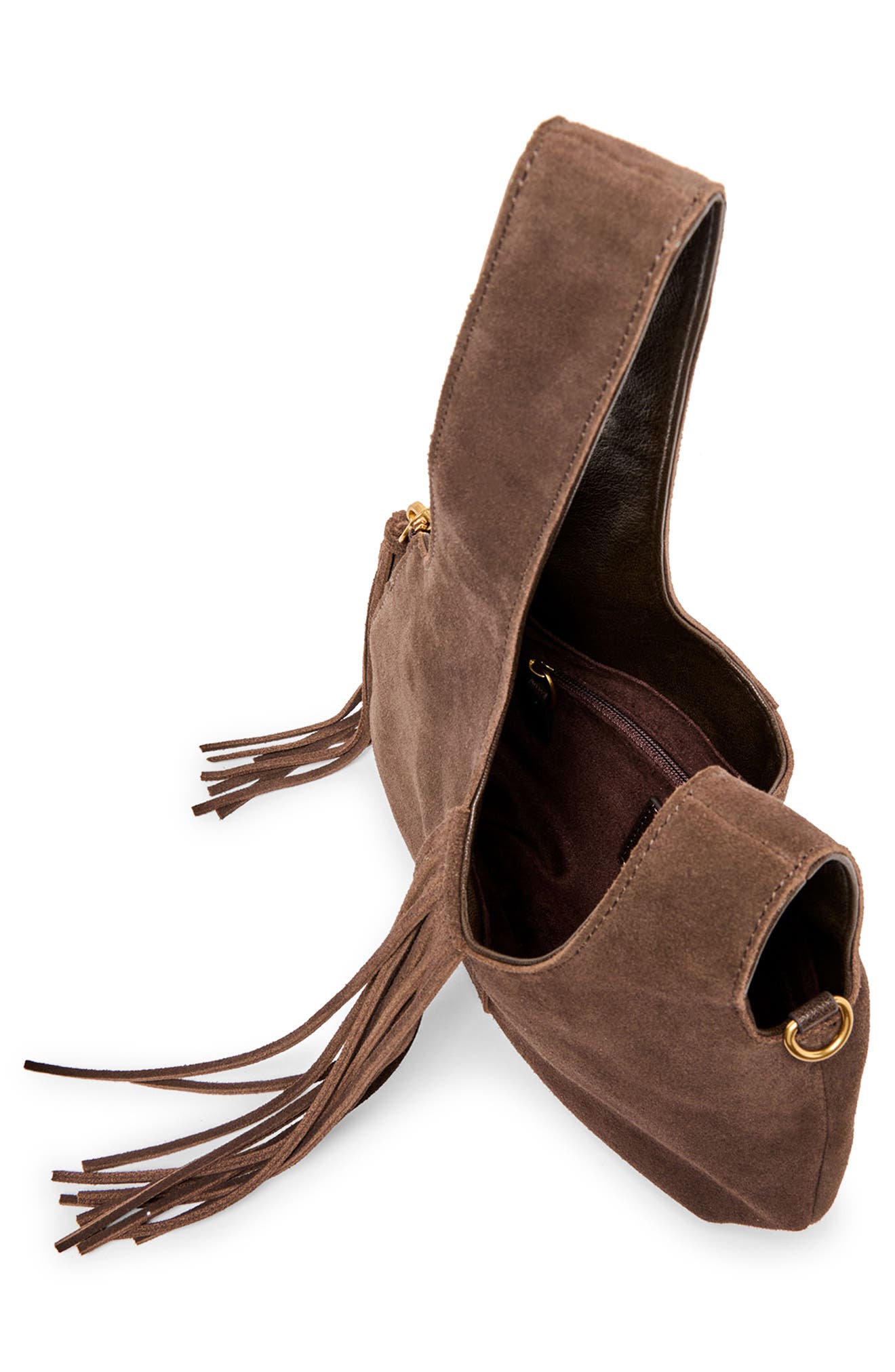 Dolce Vita Zury Leather Fringe Handbag, Alternate, color, 