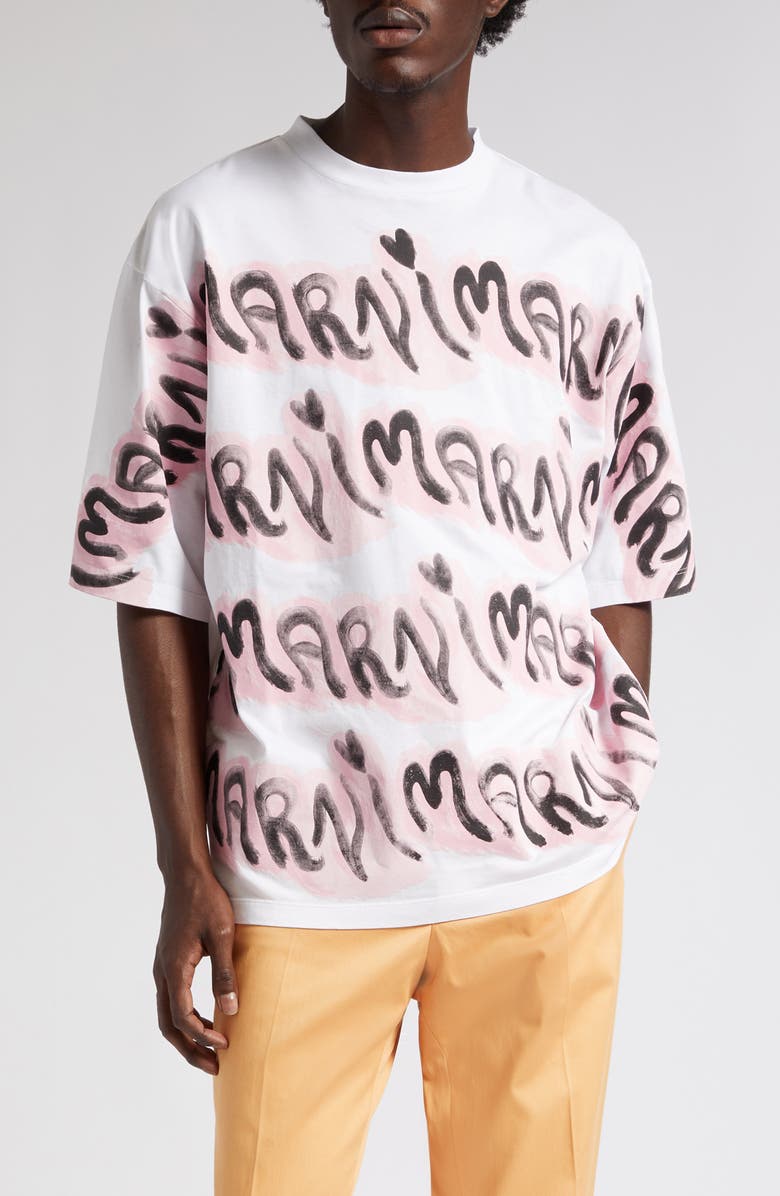 Marni Logo Graphic T-Shirt, Main, color, 