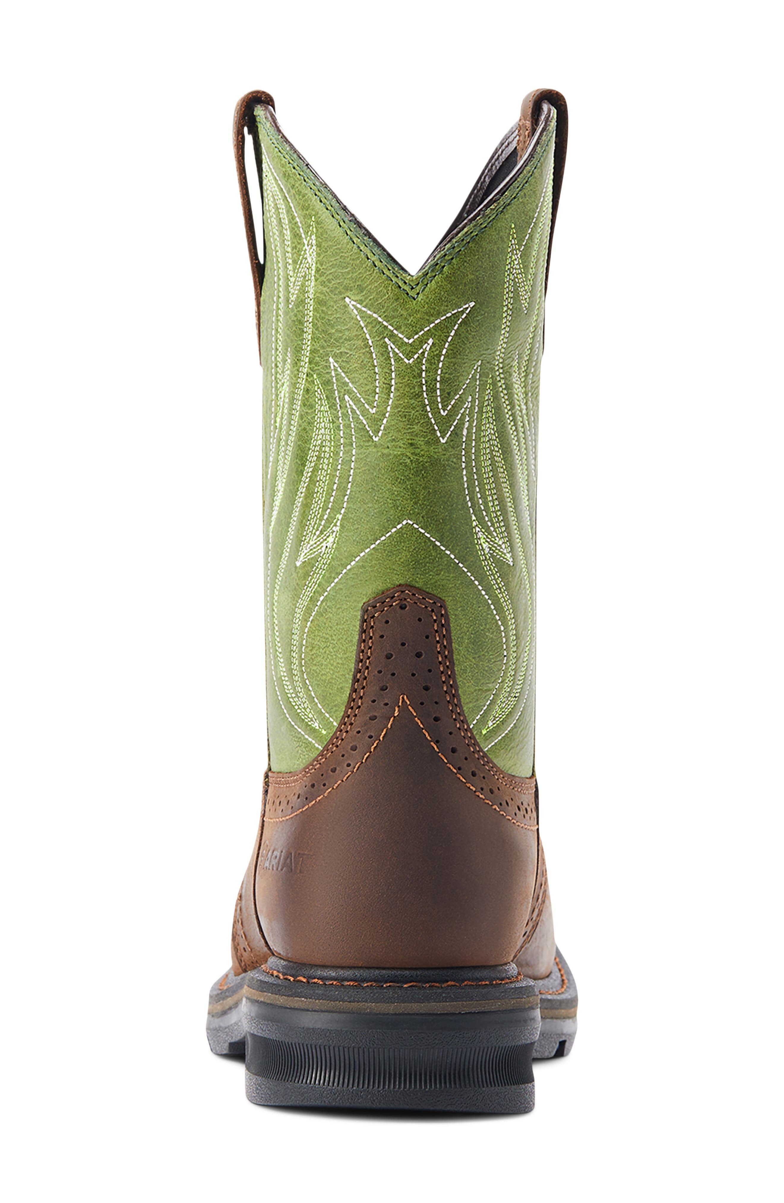 Sierra Shock Shield Western Boot, Alternate, color, DARK BROWN
