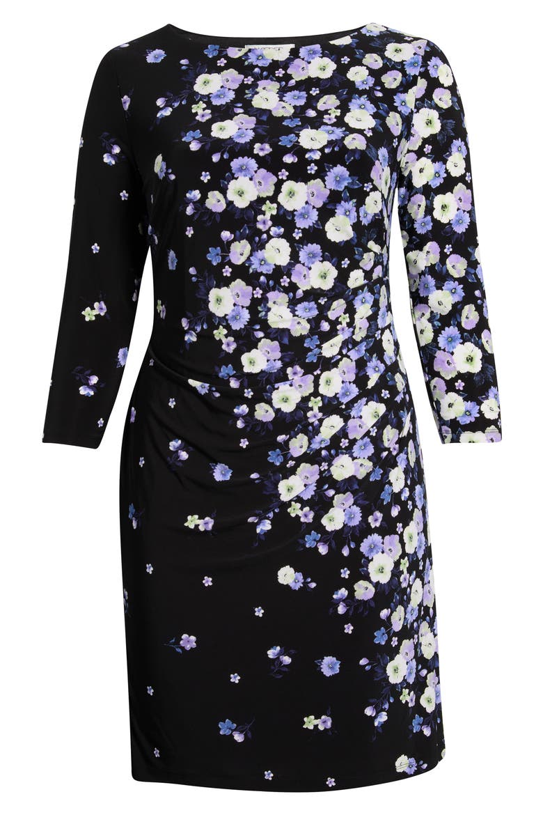 Floral Print Sheath Dress, Alternate, color, BLACK MULTI